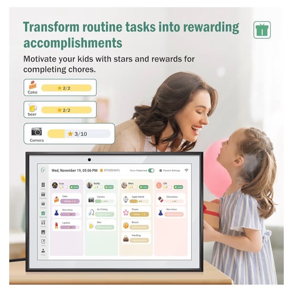 SmartFrame Black Digital Calendar Display - Picture 4 of 12